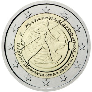 GRECIA - 2010 - 2 € 2500° della Battaglia di Maratona - Rotolino