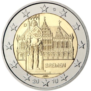 GERMANIA - 2010 - 2 € Brema - Zecca J - Rotolino
