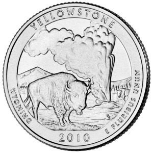 STATI UNITI - 2010 - 25 c. Parchi: Yellowstone (Wyoming) - Zecca D FDC