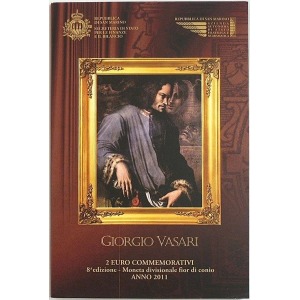 SAN MARINO - 2011 - 2 € 500° della nascita di Giorgio Vasari - FDC in folder