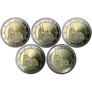 GERMANIA - 2011 - 2 € Renania Settentrionale - Vestfalia - 5 Zecche - FDC da rotolini