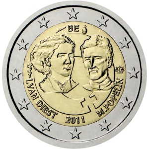 BELGIO - 2011 - 2 € 100° Giornata della Donna - Rotolino
