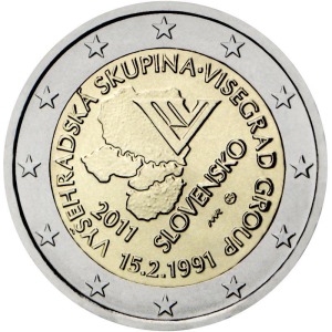 SLOVACCHIA - 2011 - 2 € 20° del Gruppo di Visegrad - Rotolino