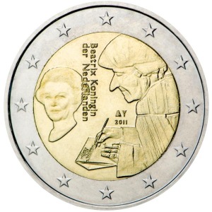 PAESI BASSI - 2011 - 2 € 500° dell'Elogio della Follia di Erasmus da Rotterdam - Rotolino
