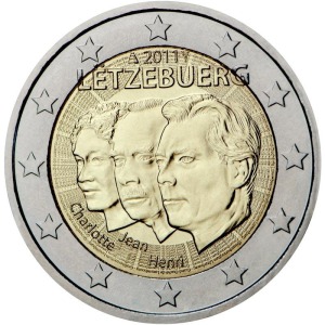 LUSSEMBURGO - 2011 - 2 € 50° della nomina di Giovanni di Lussemburgo come erede - Rotolino