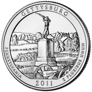 STATI UNITI - 2011 - 25 c. Parchi: Gettysburg National Military Park (Pennsylvania) - Zecca D FDC