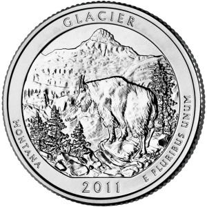 STATI UNITI - 2011 - 25 c. Parchi: Glacier (Montana) - Zecca D FDC