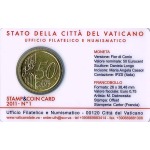 VATICANO - 2011 - Stamp&Coin Card N° 1: Beatificazione di Papa Giovanni Paolo II con 50 c. - 1 moneta FDC