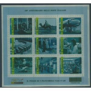 2012 150° delle Poste Italiane 1 BF su lamina d argento Italia 1