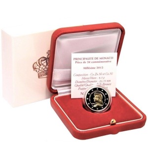 MONACO - 2012 - 2 € 500° della Sovranità di Monaco - PROOF in cofanetto