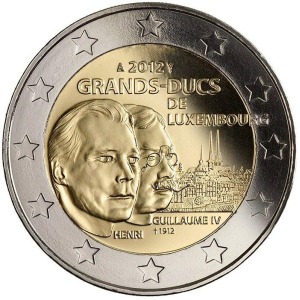 LUSSEMBURGO - 2012 - 2 € 100° della morte del Granduca Guillaume IV - Rotolino