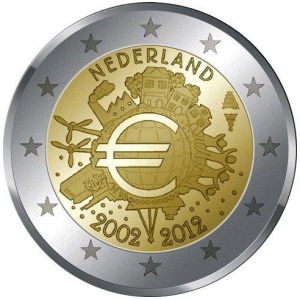 PAESI BASSI - 2012 - 2 € 10° delle monete e banconote in Euro - Rotolino