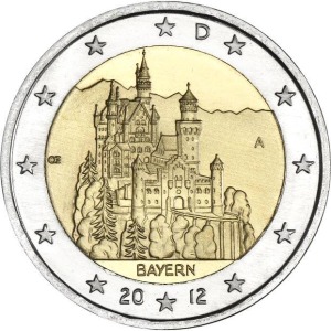 GERMANIA - 2012 - 2 € Baviera - Zecca J - Rotolino