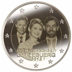 LUSSEMBURGO - 2012 - 2 € Matrimonio del Principe Guglielmo - Rotolino