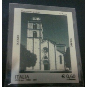 ITALIA - 2012 - Duomo di Fermo - 1 v. su lamina d'argento