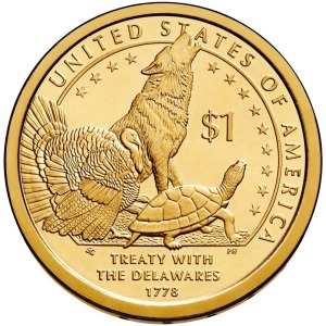 STATI UNITI - 2013 - 1 $ Nativi: Trattato del Delaware nel 1778 - Zecca D FDC