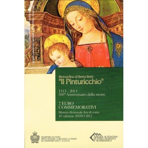 SAN MARINO - 2013 - 2 € 500° della morte del Pinturicchio - FDC in folder