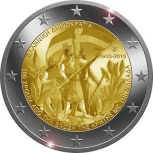 GRECIA - 2013 - 2 € 100° dell'annessione di Creta alla Grecia - Rotolino