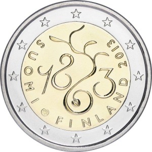 FINLANDIA - 2013 - 2 € 150° del Parlamento finlandese - Rotolino