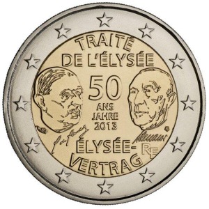 FRANCIA - 2013 - 2 € 50° del Trattato dell'Eliseo - Rotolino