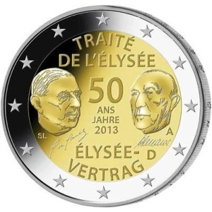 GERMANIA - 2013 - 2 € 50° del Trattato dell'Eliseo - Zecca J - Rotolino
