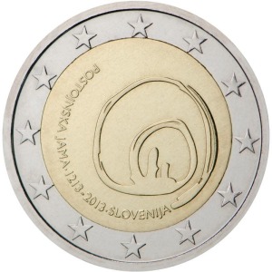 SLOVENIA - 2013 - 2 € 800° della scoperta delle Grotte di Postumia - Rotolino