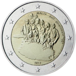 MALTA - 2013 - VARIETÀ 2 € Governo Autonomo del 1921 con simbolo Zecca olandese - BU da serie divisionale