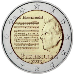 LUSSEMBURGO - 2013 - 2 € Inno Nazionale - Rotolino