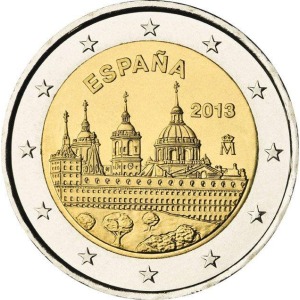 SPAGNA - 2013 - 2 € UNESCO: San Lorenzo de El Escorial - Rotolino