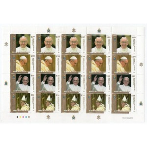 2013 Elezione di Papa Francesco 1 MF da 5 striscie E.C. di Argentina con Italia Vaticano Argentina 1