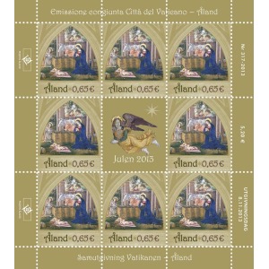 2013 Natale 1 MF da 8 v. 1 Foglio da 30 v. E.C. di Aland con Vaticano Vaticano 1 1
