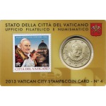 VATICANO - 2013 - Stamp&Coin Card N° 4: 50° della morte di Papa Giovanni XXIII con 50 c. - 1 moneta FDC
