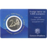 ANDORRA - 2014 - 2 € 20° nel Consiglio d'Europa - PROOF in coin card