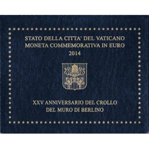 VATICANO - 2014 - 2 € 25° della caduta del Muro di Berlino - FDC in folder