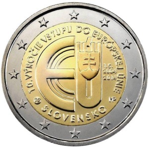 SLOVACCHIA - 2014 - 2 € 10° dell'entrata nella UE - Rotolino