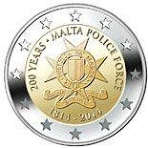 MALTA - 2014 - 2 € 200° delle Forze di Polizia Maltesi - Rotolino