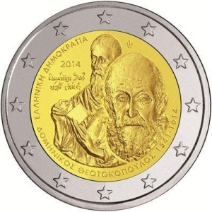GRECIA - 2014 - 2 € 400° della morte di El Greco - Rotolino