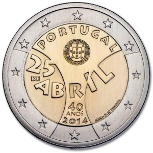 PORTOGALLO - 2014 - 2 € 40° della Rivoluzione dei Garofani - Rotolino
