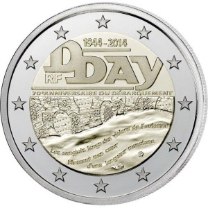 FRANCIA - 2014 - 2 € 70° dello Sbarco in Normandia - Rotolino