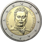 SAN MARINO - 2014 - 2 € 90° della morte di Giacomo Puccini - FDC in folder