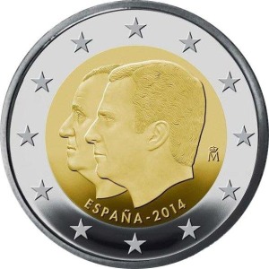 SPAGNA - 2014 - 2 € Cambio di regnante - Rotolino