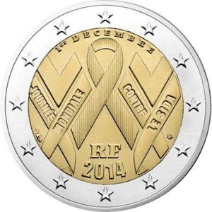 FRANCIA - 2014 - 2 € Giornata mondiale contro l'AIDS - Rotolino