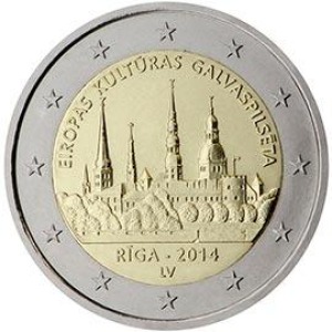LETTONIA - 2014 - 2 € Riga, capitale europea della Cultura - Rotolino
