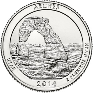 STATI UNITI - 2014 - 25 c. Parchi: Arches (Utah) - Zecca S FDC