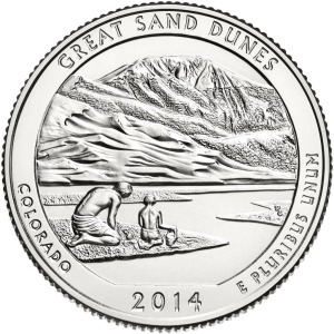 STATI UNITI - 2014 - 25 c. Parchi: Great Sand Dunes & Preserve (Colorado) - Zecca S FDC