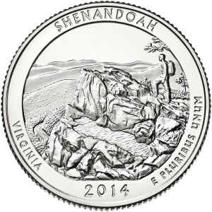 STATI UNITI - 2014 - 25 c. Parchi: Shenandoah (Virginia) - Zecca S FDC