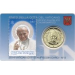 VATICANO - 2014 - Stamp&Coin Card N° 5: Canonizzazione di Papa Giovanni Paolo II con 50 c. - 1 moneta FDC