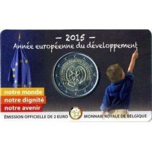 BELGIO - 2015 - 2 € Anno europeo per lo sviluppo - FDC in coin card (versione francese)