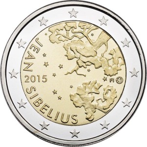 FINLANDIA - 2015 - 2 € 150° della nascita di Jean Sibelius - Rotolino