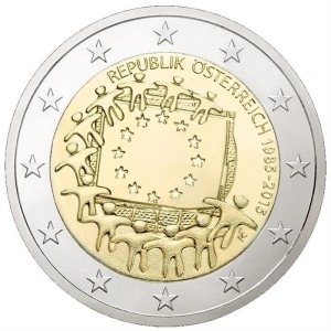 AUSTRIA - 2015 - 2 € 30° della Bandiera dell'UE - FDC da rotolino